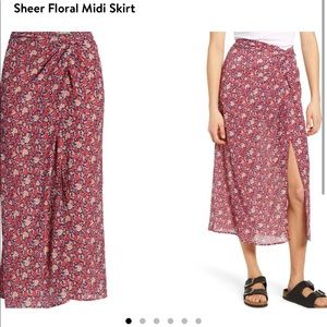 BP Sheer floral midi skirt - NWOT